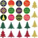 2 x Christmas Stickers for Envelope Seals Cards Making Crafts 2 Inch Round Happy Holiday Christmas Label Card Vinyl Stickers for Mailing Baked Goods Gifts Decorative Bag (tree168)