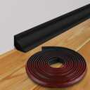 Frienda 16.4 ft x 1/2 Inch Black Peel and Stick Baseboard Molding Trim Flexible Self-Adhesive Wall Base Moulding Trim Quarter Round Caulk Strip TPE Protector Floor Edges Bathroom Kitchen Countertop