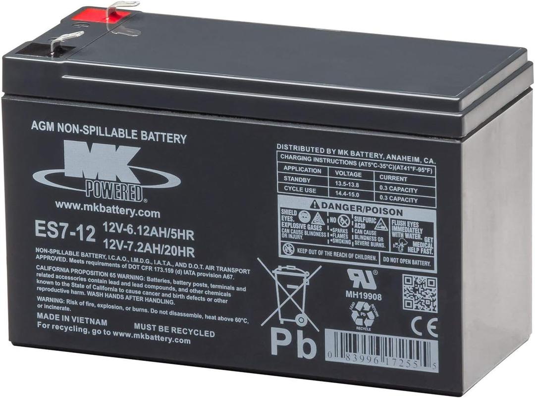 ES7-12 Maintenance-Free Rechargeable Sealed Lead-Acid Battery