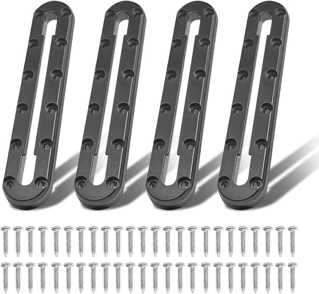 4-Pack Kayak Track Mount 9 inch | Low Profile Kayak Rail Track with 12 Holes | Gear Track System for Fishing Rod Holder, Cup Holder, Paddle Holder, Anchor Cleats, Fish Finder | Kayak Accessories