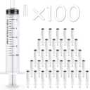 JOLLY PARTY 100 Pack 10ml Syringes Plastic Small Measuring Syringe with Tip Cap, Oral Syringe for Scientific Labs, Feeding Pets, Measurement,Refilling, No Needle