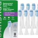Brushmo Gum Care Sensitive Replacement Toothbrush Heads, Compatible with Philips Sonicare Click-on Toothbrush Handles, 8 Standard Heads, Extra Soft Dupont Bristles for Sensitive Teeth, BM658, White