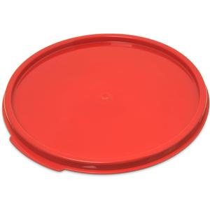 Carlisle FoodService Products Storplus Round Food Storage Container Lid with Stackable Design for Catering, Buffets, Restaurants, Polypropylene (Pp), 6 To 8 Quarts, Red, (Pack of 12)