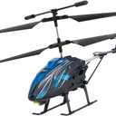 VEVOR RC Helicopter, 2.4GHz Flying Remote Control Helicopter, 3.5 Channel RC Airplane for Kid, 16 Mins Flight Time, Altitude Hold, One-Key Takeoff/Landing & LED Lights, Toys for Kids Ages 8 and up (9.06 inches, Blue-shark)