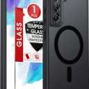 LeYi for Samsung Galaxy S21-FE 5G Phone Case:【𝐍𝐨𝐭 𝐟𝐢𝐭 𝐒𝟐𝟏】 Compatible with Mag-Safe with Screen Protector, Military-Grade Matte Translucent Soft-Touch Skin Funda para S21FE, Black