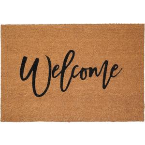 Calloway Mills Cursive Welcome Doormat (Tan/Black, 24" x 36")