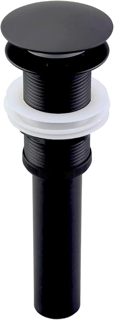 Bathroom Sink Drain Without Overflow - 1 3/4" Drain Opening - Pop Up Drain for Vessel Sink,Matte Black,Y1618W-BLK