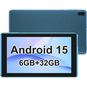 CUPEISI Tablet Android 15, 7 inch Tablet, 6GB RAM+32GB ROM/ 1TB Expandable Tableta, 1.6Ghz Quad-core Processor Computer, 1024 * 600 IPS 7'' HD Touch Screen, 5MP Camera, WiFi, Game, Bluetooth