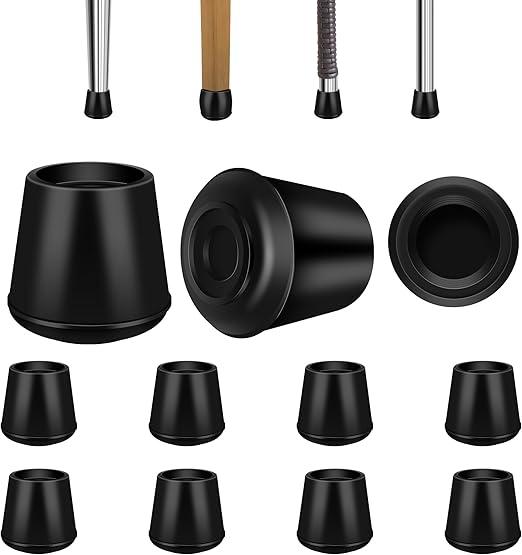 1-1/4 Round Rubber Chair Leg Tips Caps, Chair Leg Floor Protectors Furniture Legs Caps Non Slip Reduce Noise for Hardwood Floors (Black, 8 Pack)