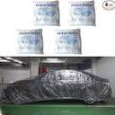 4 Pack Universal Disposable Car Covers Waterproof Plastic Car Cover for Automobiles Universal Vehicle Cover with Elastic Band for Sedan Outdoor Snow Rain Weather, (Size XL 4Pack)