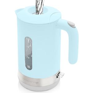 OVENTE 1.8L Electric Kettle, 1500W Fast Boiling Heater for Coffee or Tea, BPA Free, Easy to Fill Lid, Water Level Window, Auto Shut-Off, Boil-Dry Protection and Removable Filter, Blue KP413LBL