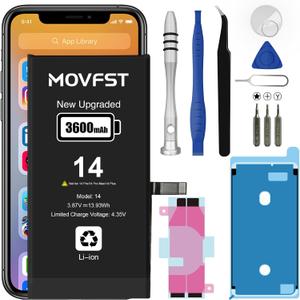 Replacement for iPhone 14 Battery,3600mAh Li-ion Polymer High Capacity Battery Fit for iPhone 14 Model A2882 A2649 A2881 A2884 A2883 with Repair Tool Kits