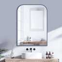 Bathroom Mirror, Wall Mirrors, Black Metal Framed Wall-Mounted Mirrors, Bathroom Vanity Mirror for Over Sink, Living Room, Bedroom, Entryway, 22x30 Inch, Black