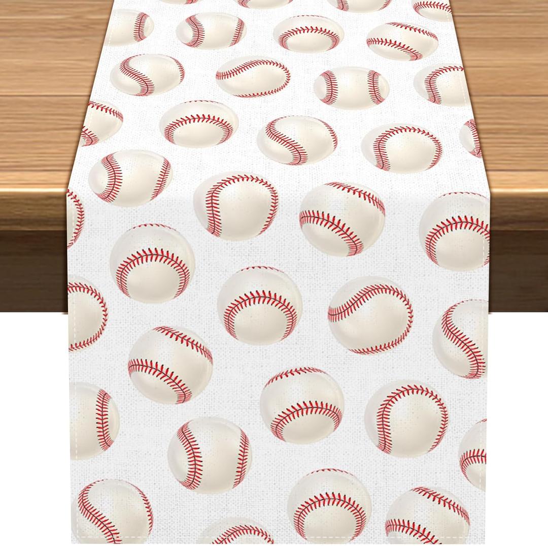 Vohado Baseball Table Runner Boy Sports Themed Birthday Party Decorations Dining Room Home Kitchen Island Decor (13" x 72")