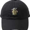 Star Wars The Mandalorian The Child Cotton Adjustable Baseball Cap, Grogu Dad Hat (Black)