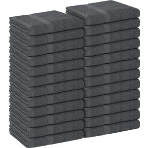 Utopia Towels, Salon Towel, Pack of 24, Not Bleach Proof, 16 by 27 Inches, Highly Absorbent Cotton Towels for Hand, Gym, Beauty, Spa, and Home Hair Care, Grey
