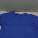 100% Cotton Women's Royal Blue Short Sleeve Crew Neck T-Shirt, Regular Fit Casual T Shirt Tops, Basic Tees, Size L