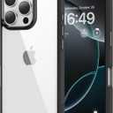 HOOMIL Case for iPhone 16 Pro Max 6.9-Inch, Non-Yellowing, Drop Protection, Anti-Scratch Transparent Hard Back Phone Cover - Black