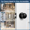 Passage Door Knobs, 10 Pack Matte Black Door Knobs, Hallway Closet Non-Locking Interior Doorknobs, Round Door Handles Keyless Reversible for Left/Right Handed Doors