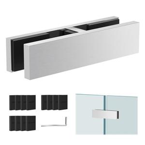 Gyykzz 1 Pack T316 Marine Grade Railing Glass to Glass Clamp, 180 Degree Double Side Bracket for Balustrade, Stainless Steel Brushed Finish Railing Clip Holder for Pool Fence, Balustrade, Balcony Deck