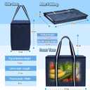 Extra Large Insulated Reusable Grocery Bag,Zippered Cooler Tote Large Thermal Shopping Bag for Groceries Frozen or Hot Food