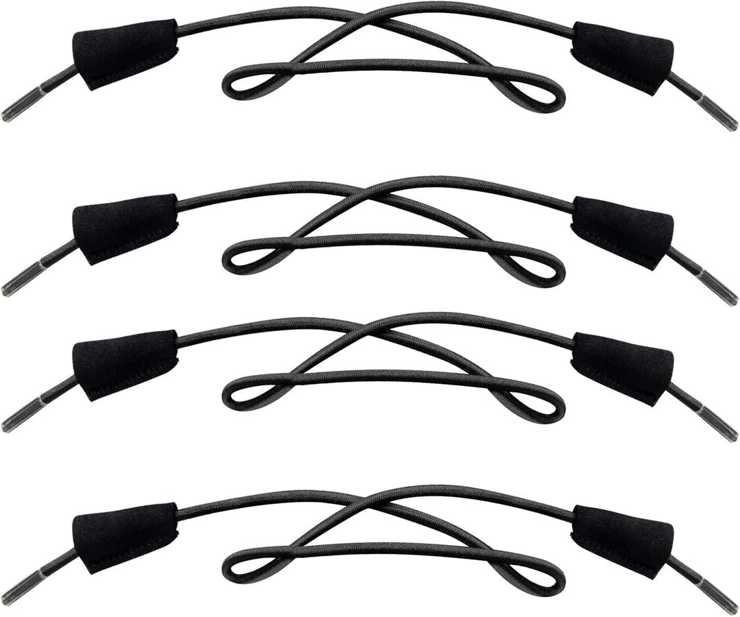 Endoto 2 Pairs Shoelaces for Hey Dude Elastic Strings Replacement Laces Shoes (17Inch, Black)