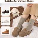 Thermal Socks for Women, 3 Pairs Warm Thick Full Cushioned Knit Winter Crew Wool Boot Socks, Cozy Gift (Coffee Assorted)