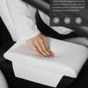 TPARTS Leather Armrest Support Cushion for All Tesla Model Y/3/X/S Tesla Armrest Decor Interior Accessories Memory Foam Console Pillow Elbow Rest Cover Pad (White)