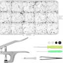 Kamtop Snaps and Snap Pliers Set, 120 Sets T5 Plastic Snap Buttons White, Snap Fasteners Press Pliers Snaps Starter Kit Setter Tool for Clothes Sewing Bibs Rain Coat DIY Crafting