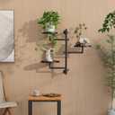 Rotating Wall Plant Shelves Plant Shelf for Window 3-Tier Metal Wall Plant Holder for Multiple Plants with Hanging Indoor Home Decor
