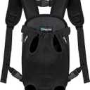 PetAmi Dog Carrier Backpack, Adjustable Dog Pet Cat Front Carrier Backpack | Ventilated Dog Chest Carrier for Hiking Camping Travel, Sling Bag for Small Medium Dog Cat Puppies, Small, 5-9 lbs, Black