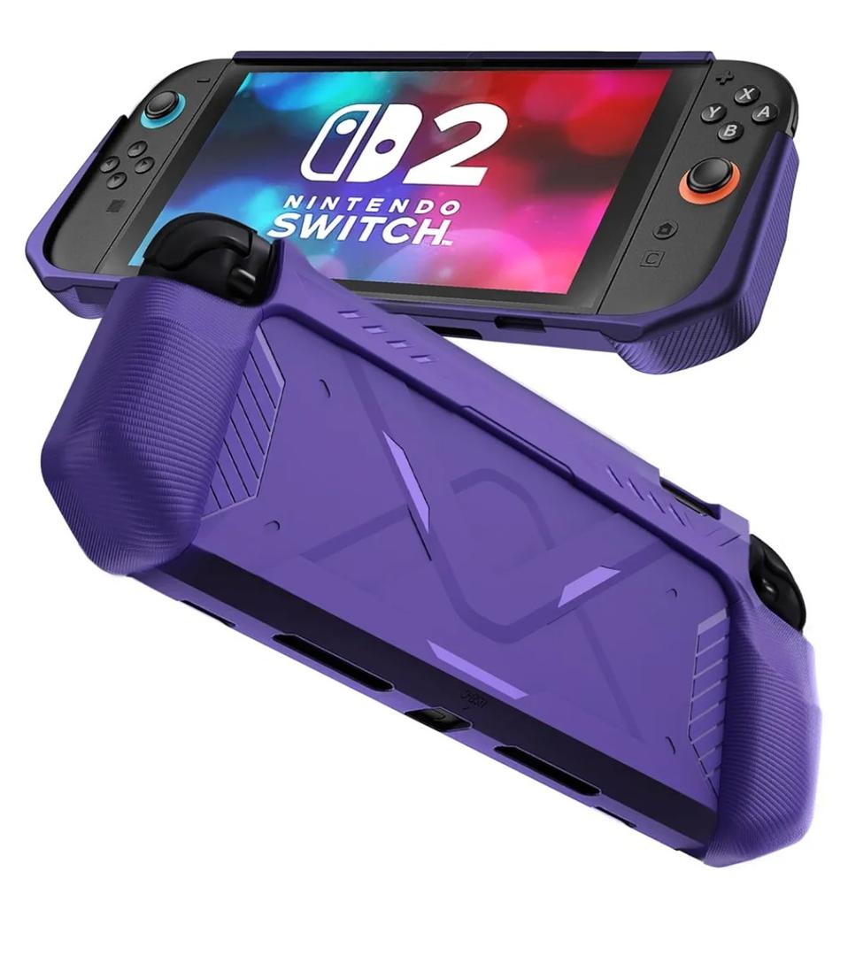 FIWWAT Protective Case for Nintendo Switch 2 (2025), Anti-Slip Ergonomic Grip Design, Soft Shock-Absorption & Anti-Scratch Cover for Switch 2 - Purple