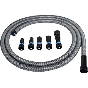 CenTec Systems 94709 Quick Click 16 Ft. Hose for Home and Shop Vacuums with Expanded MultiBrand Power Tool Adapter Set for Dust Collection