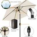 Blissun 7.5 ft Patio Umbrella, Yard Umbrella, Outdoor Market Umbrella with Push Button Tilt Crank (Creamy White)