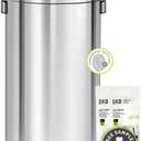 EKO Urban 24 Gallon Round Stainless Steel Open Top Waste Bin, Tall Commercial Trash Can for Indoor/Outdoor, Extra Large Metal Garbage Bin for Office, Restaurant, Restroom, 90L