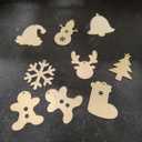 40pcs Creative Wooden Xmas Pendant Christmas Tree Hanging Decor DIY Wooden Pendant for Xmas Door Wall (Random Mixed Pattern)