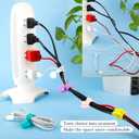 Magnetic Cable Ties 24 Pack, Reusable Silicone Cord Organizers with Strong Magnet, Cable Management for Home Office Travel, Cord Wrap Clips, Bookmark & Fridge Magnet, Black