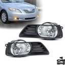 Fog Lights Assembly for 2007 2008 2009 Toyota Camry Fog Lamps Replacement Kits with Switch & Wiring H11 12V 55W Halogen Bulbs Clear Lens