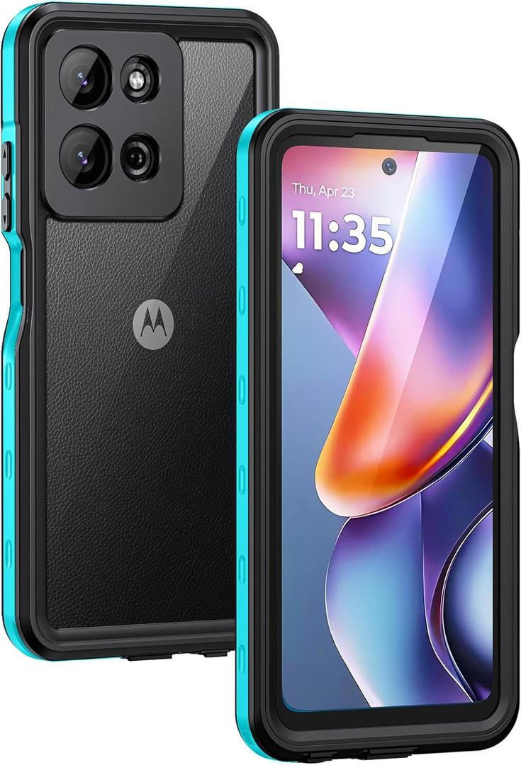 Lanhiem for Moto G 5G 2025 Case, IP68 Waterproof Dustproof Shockproof Case with Built-in Screen Protector, Full Body Underwater Protective Cover for Moto G 5G Only, Blue