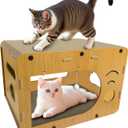 cat scratchers for Indoor, Large Size, Furniture-Protecting Scratch Pad with Cat Bed, Cat House-Shaped Design.cat Toys.cat Scratching Post.cat Scratching Board