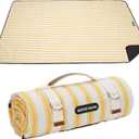 G GOOD GAIN Picnic Blankets Waterproof - Extra Large Outdoor Blanket Sand Free Foldable with Carry Strap for Beach, Camping, Park Grass, Hiking, Travel, Concerts, Indoor(Bumblebee)