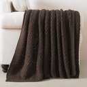 WDCOZY Chunky Cable Knit Throw Blanket Super Soft Warm Knitted Throw Blanket for Couch, Sofa, Chair, Bed Lightweight Breathable Cozy Comfortable Home Decorative Brown Chocolate Coffee 50x60 Inches