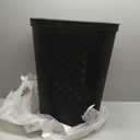 Mind Reader Slim Laundry Hamper with Lid, 60L Clothes Basket, Ventilated Plastic, Black (Single)