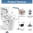 Raised Toilet Seat with Handles, Elevated Toilet Seat Risers for Seniors with Adjustable Padded Arms, Toilet Seat Lift for Elderly, Handicap, Elevated, Pregnant, Fit Almost Toilet