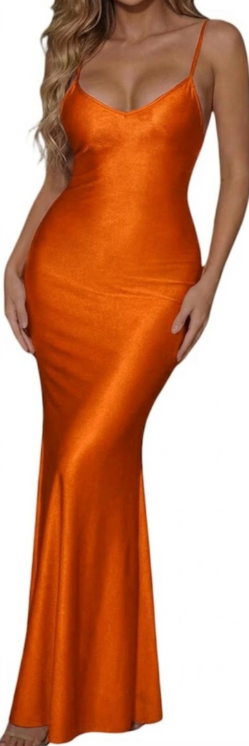 OYOANGLE Women's Backless Ruched Elegant Maxi Dress Spaghetti Strap Sleeveless Bodycon Evening Party Dresses (Red), XS