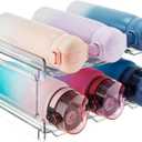 Lifewit Stackable Water Bottle Organizer for Cabinet, Plastic Bottle Holder Fits Bottles & Tumblers up to 3.8" Diameter, Pantry, Countertop & Fridge, Holds 6 Bottles