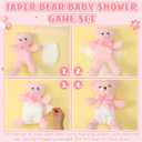 6 Sets Bear Blindfolded Diaper Changing Coed Baby Shower Games Kit Baby Dolls Bears Diapers for Bridal Shower Gender Reveal Games Prizes Gifts for Adults Boys Girls (Pink)