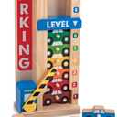 Melissa & Doug Stack & Count Wooden Parking Garage with 10 Cars