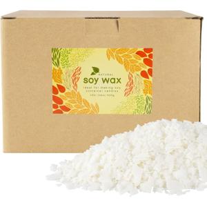 10 lb Soy Wax DIY Candle Flakes & Soft,Natural Soy Wax Candle, Off-White/Light Yellow