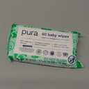 Pura Natural Sensitive Baby Wipes, 99% Water, Unscented & Hypoallergenic, Suitable for Sensitive & Eczema-prone Skin, Fragrance Free & Hypoallergenic, EWG Verified, 1 Pack of 60 Wet Wipes